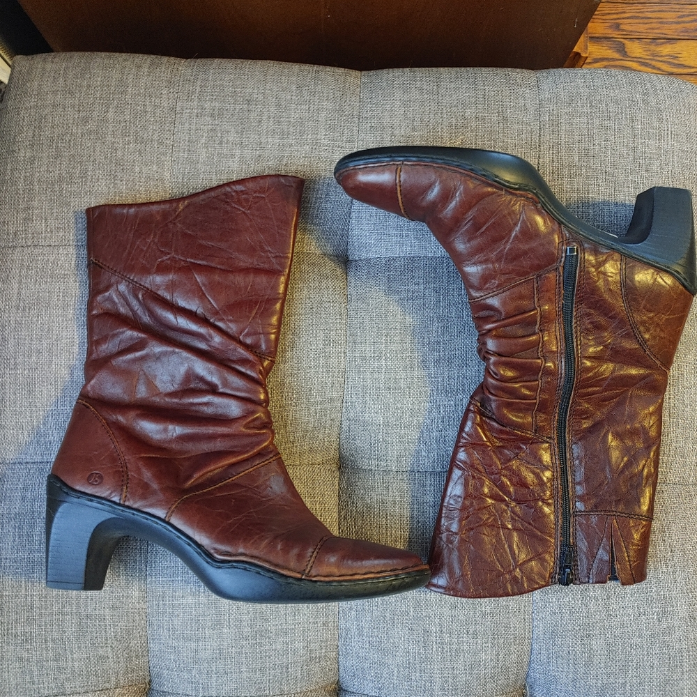 Josef Seibel Calla Brown Slouch Heeled Boots Euro 38/ US 7.5